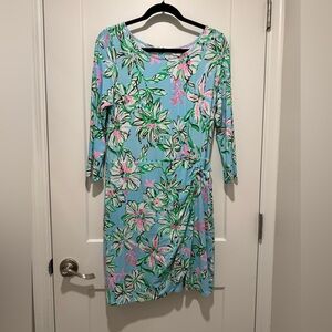 Lilly Pulitzer Blaise 3/4 Sleeve Skort Romper Multi Sun of a Bun NWOT Large